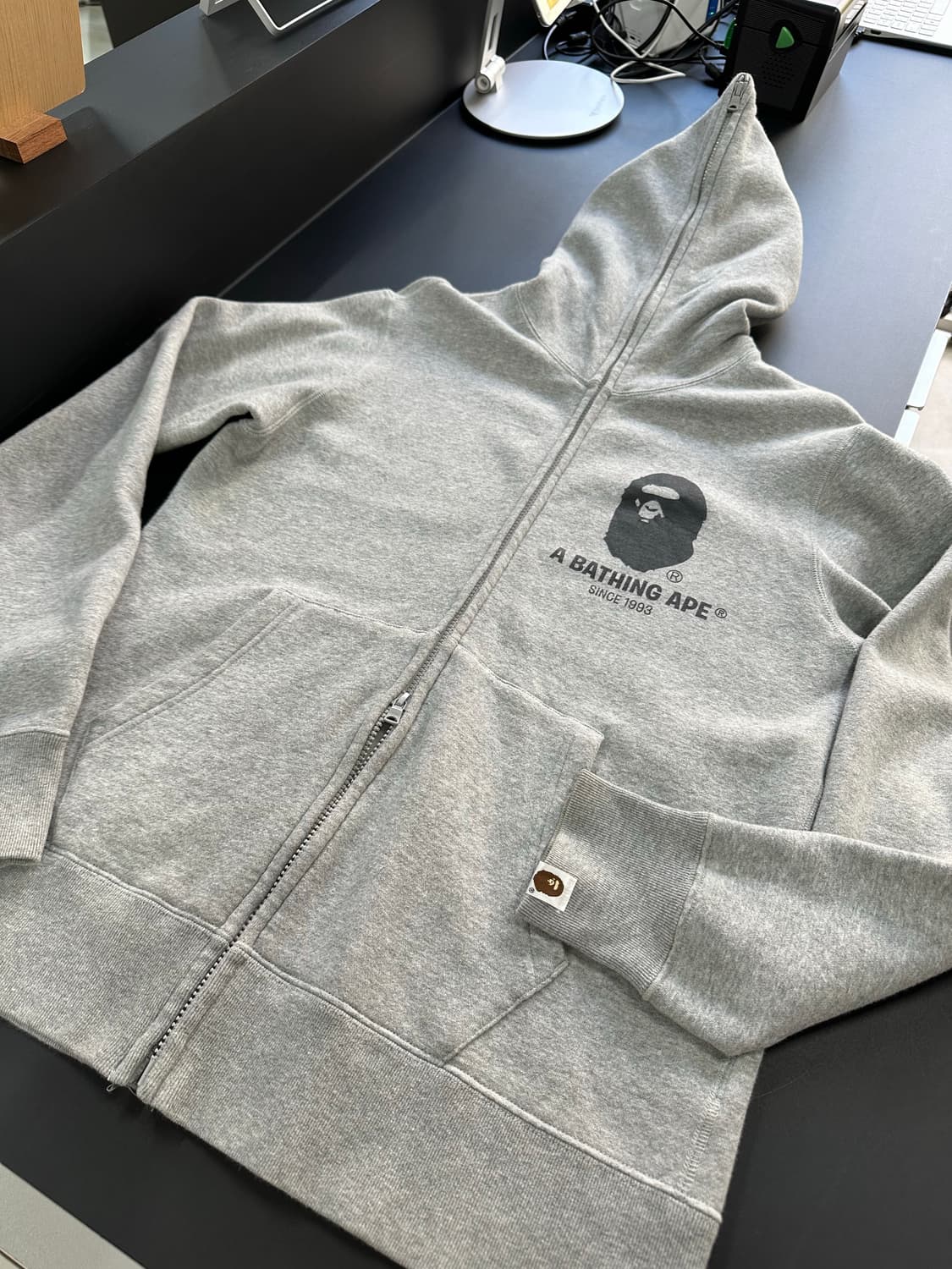 베이프사루 풀 후드집업 그레이 상품이미지5