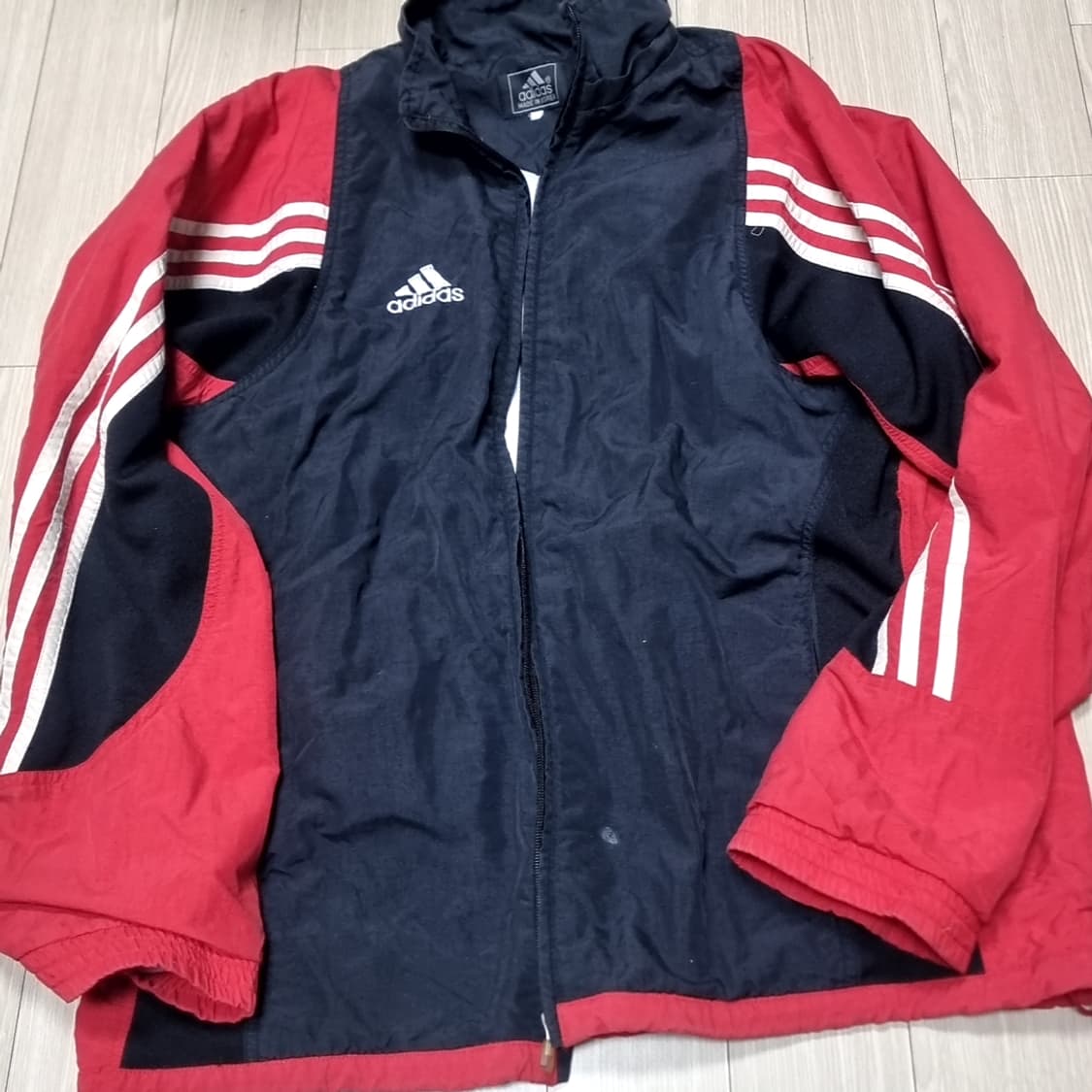 80s 빈티지 아디다스 레드/네이비 바람막이 자켓(100) 상품이미지1