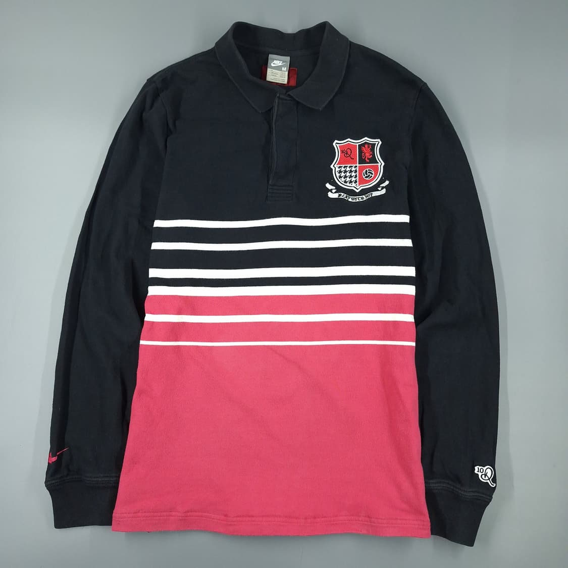 나이키 피그먼트 블랙 핑크 화이트 호나우지뉴 올드스쿨 카라넥 럭비티 상품이미지3