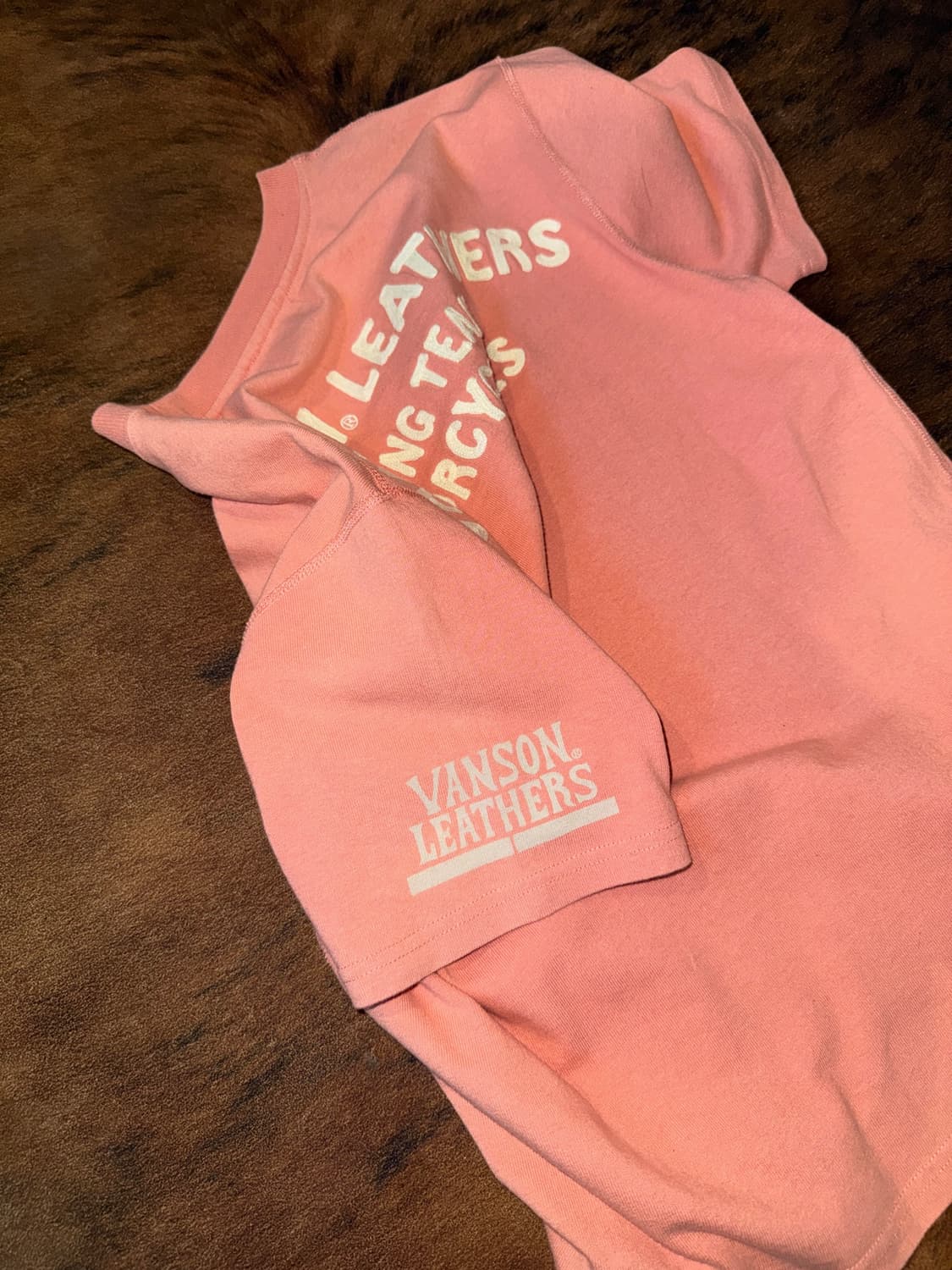 Vanson Leathers Pink Embroidery T-shirt 상품이미지3