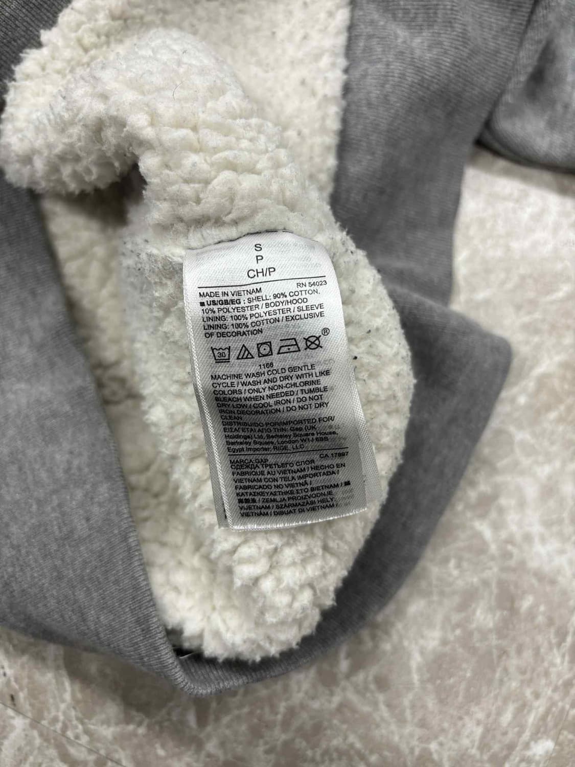 Gap 갭 양털 핀터깔 폭닥 그레이 후드집업 희귀져지(S) 상품이미지5