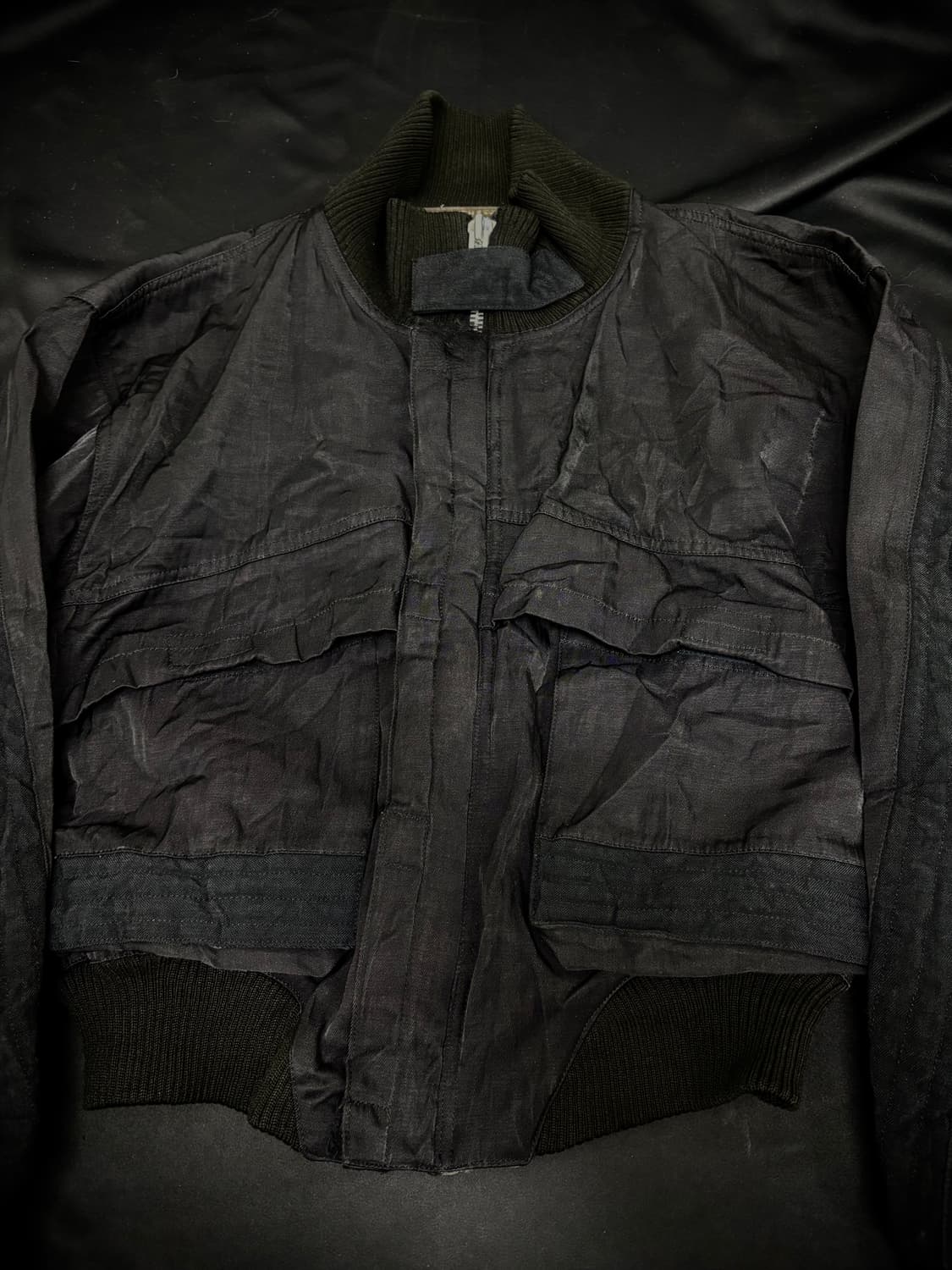 Y2K Bomber-Fit Black Work Jacket 상품이미지6