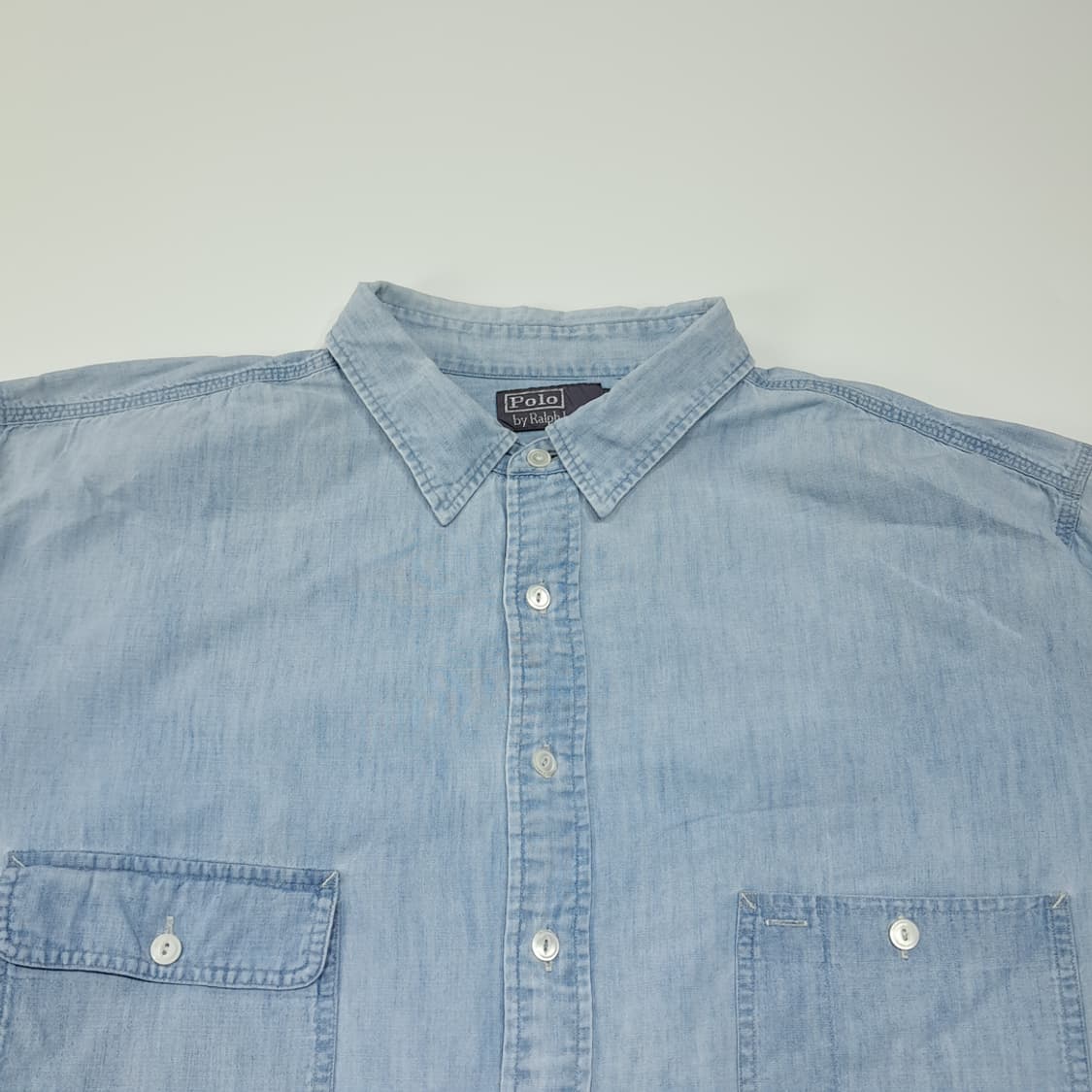 CL631 3XLT 폴로 90s 데님 워크 샴브레이 셔츠 남방 상품이미지2