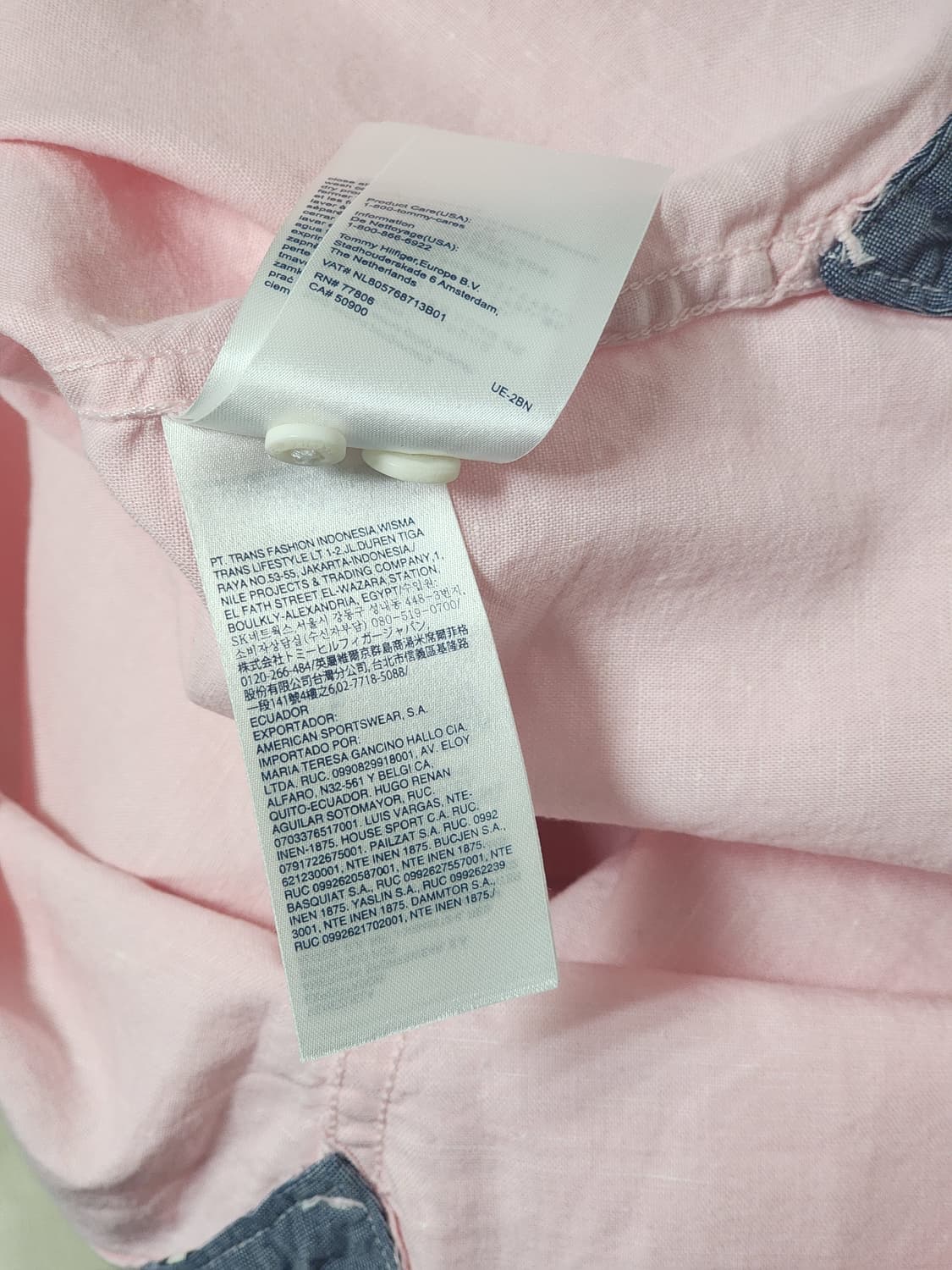 타미힐피거 데님 핑크 반팔 셔츠 M 거의 새상품 상품이미지5
