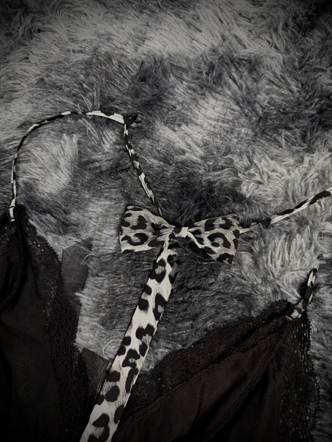 그레이 호피 레이스 슬립나시 상품이미지8