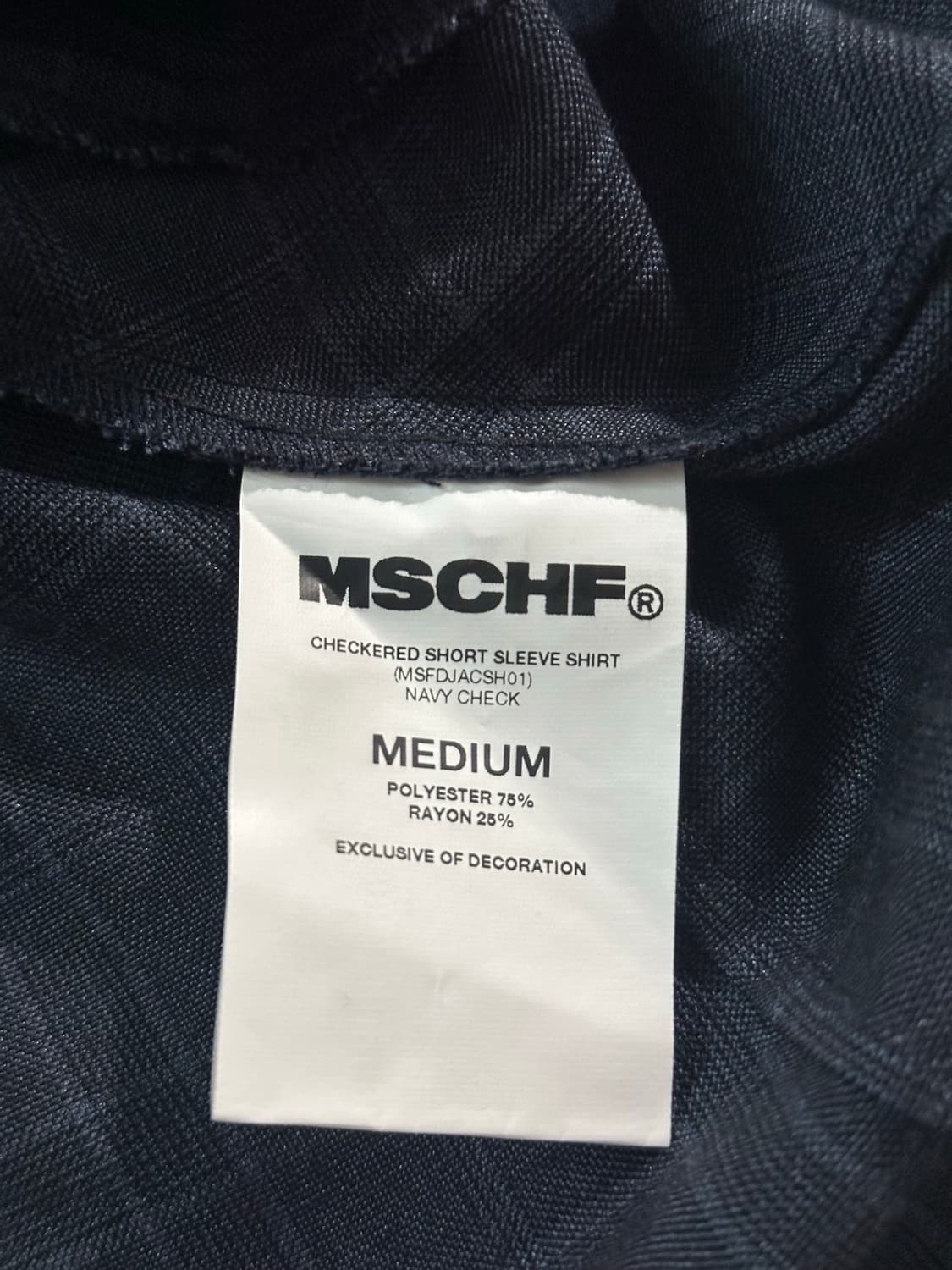 미스치프 체커드 숏슬리브 셔츠 M 네이비 상품이미지8