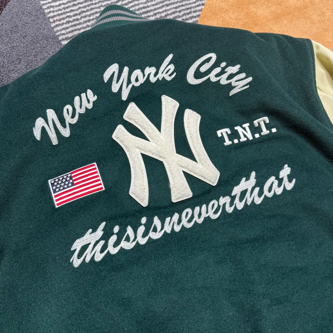 [XXL] 디스이스네버댓&MLB 바시티 자켓 그린 상품이미지5