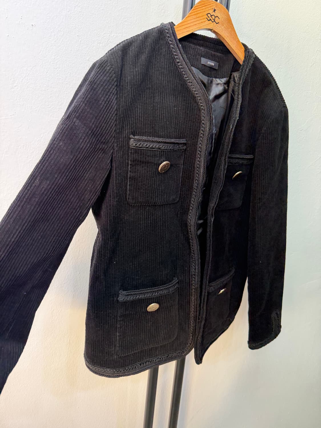 정품) 시스템 한섬 여성 블랙 코듀로이 자켓 82 상품이미지2