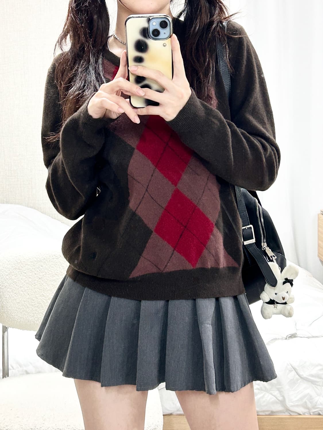 버버리 기마로고 아가일체크 메리노울 니트 상품이미지3