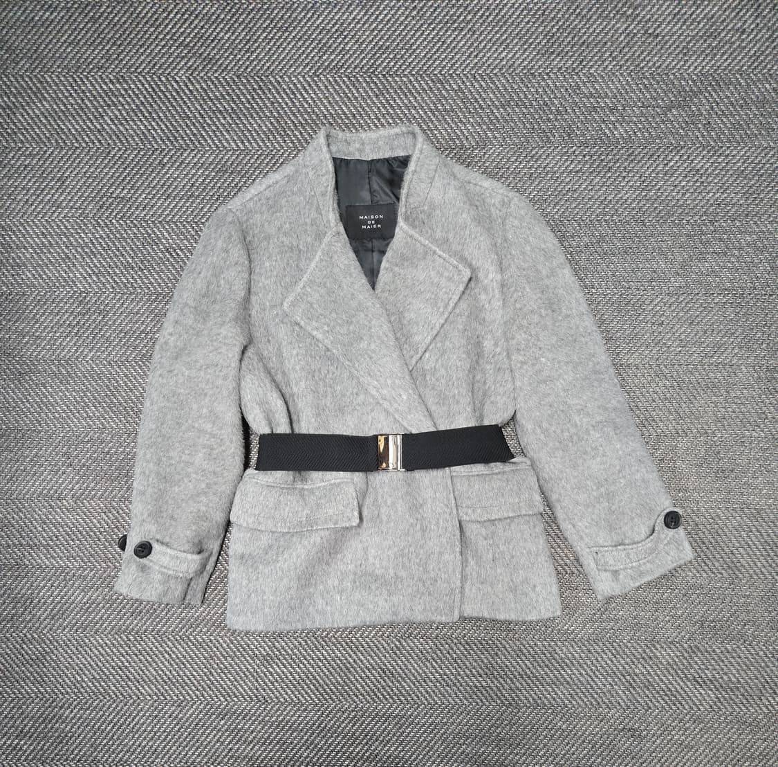 메종드메이어 벨티드 자켓 그레이 수리알파카 50%43% 자켓 상품이미지2