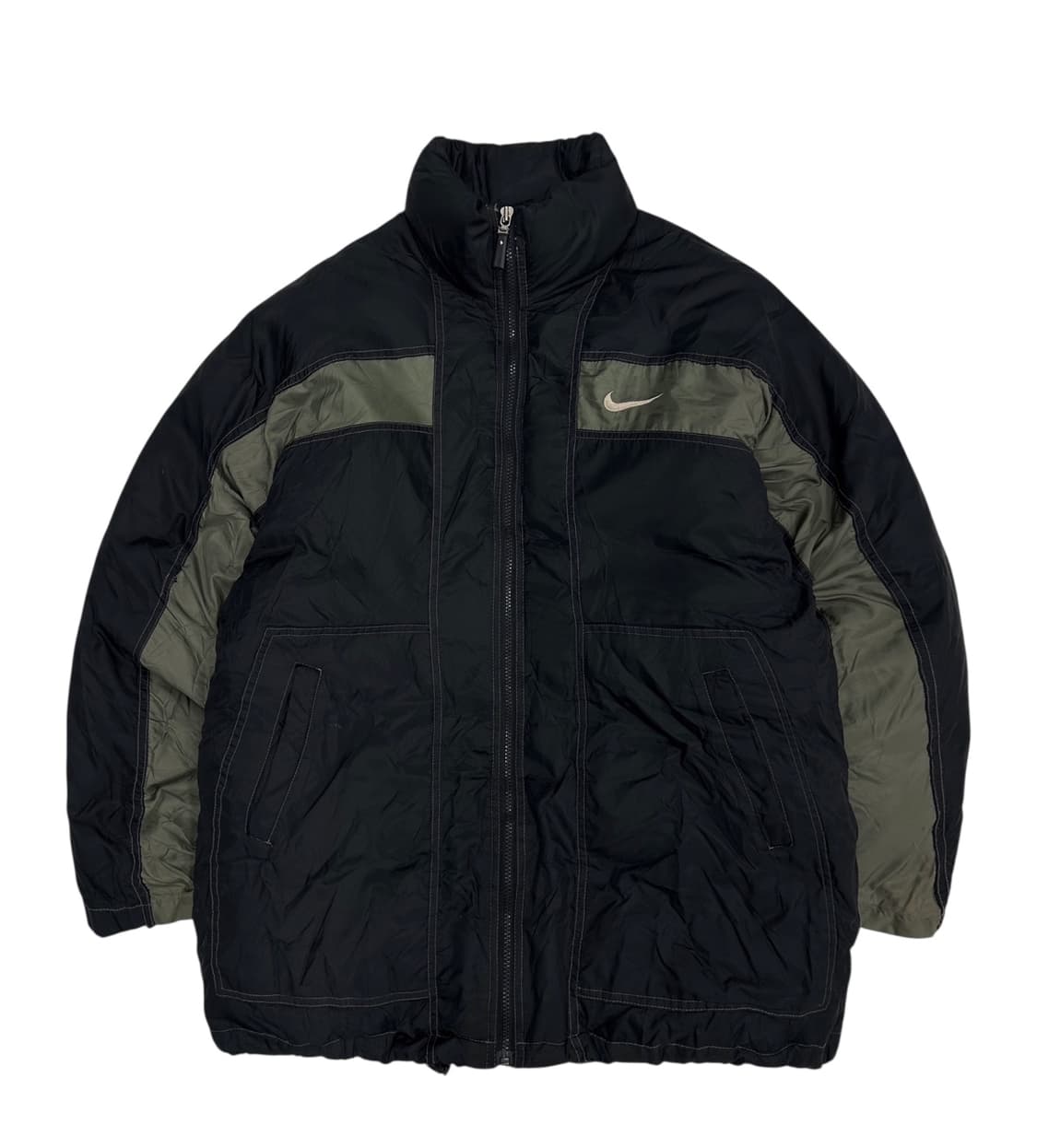 90년대 나이키 덕다운 점퍼 카키&블랙 (L~2XL) 상품이미지1