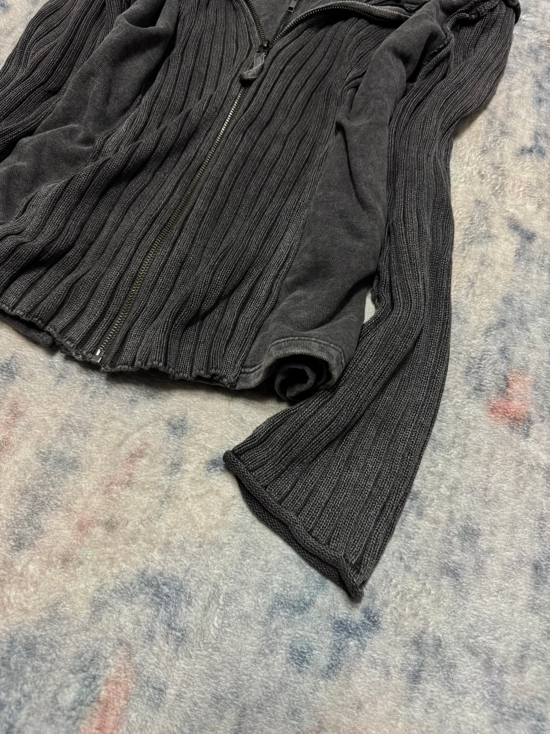 Nini lack layered zipper grunge hoodie 상품이미지6