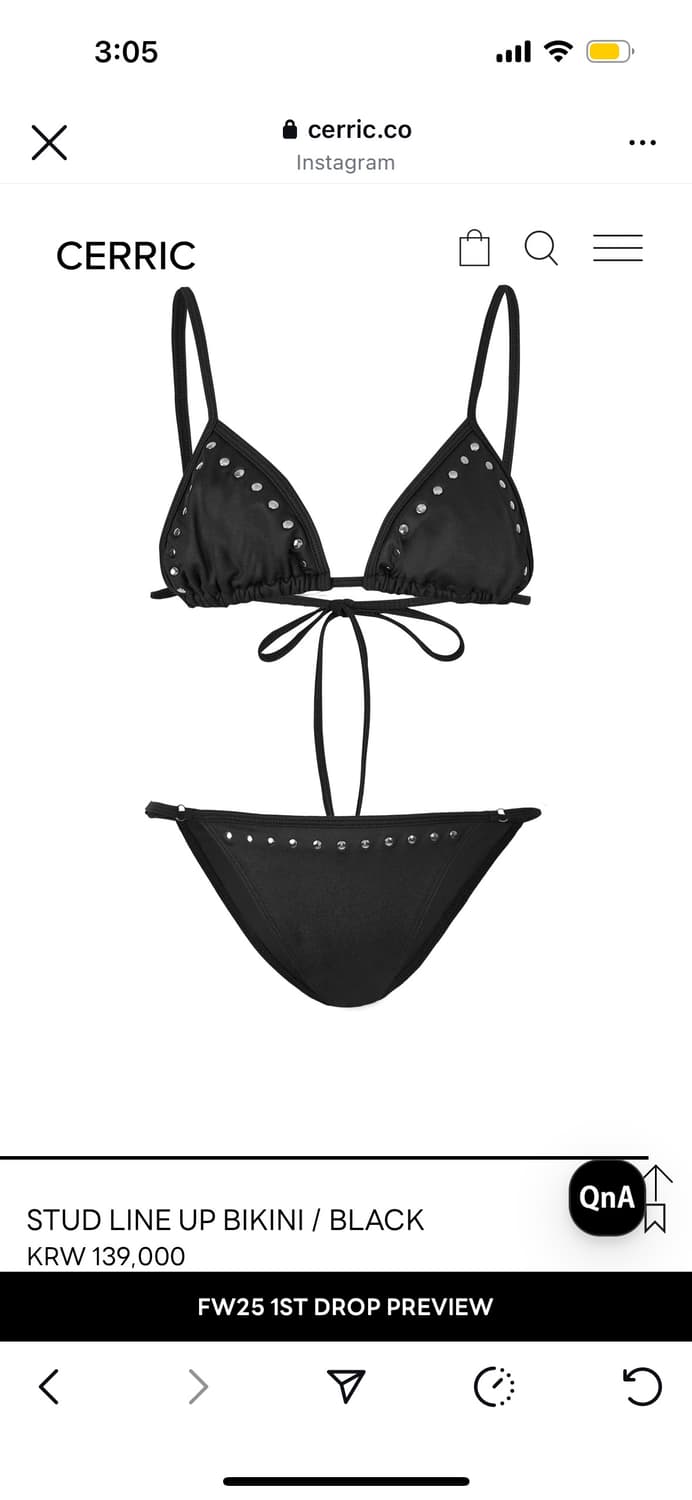 STUD LINE UP BIKINI / BLACK 세릭 스터드 비키니 상품이미지1