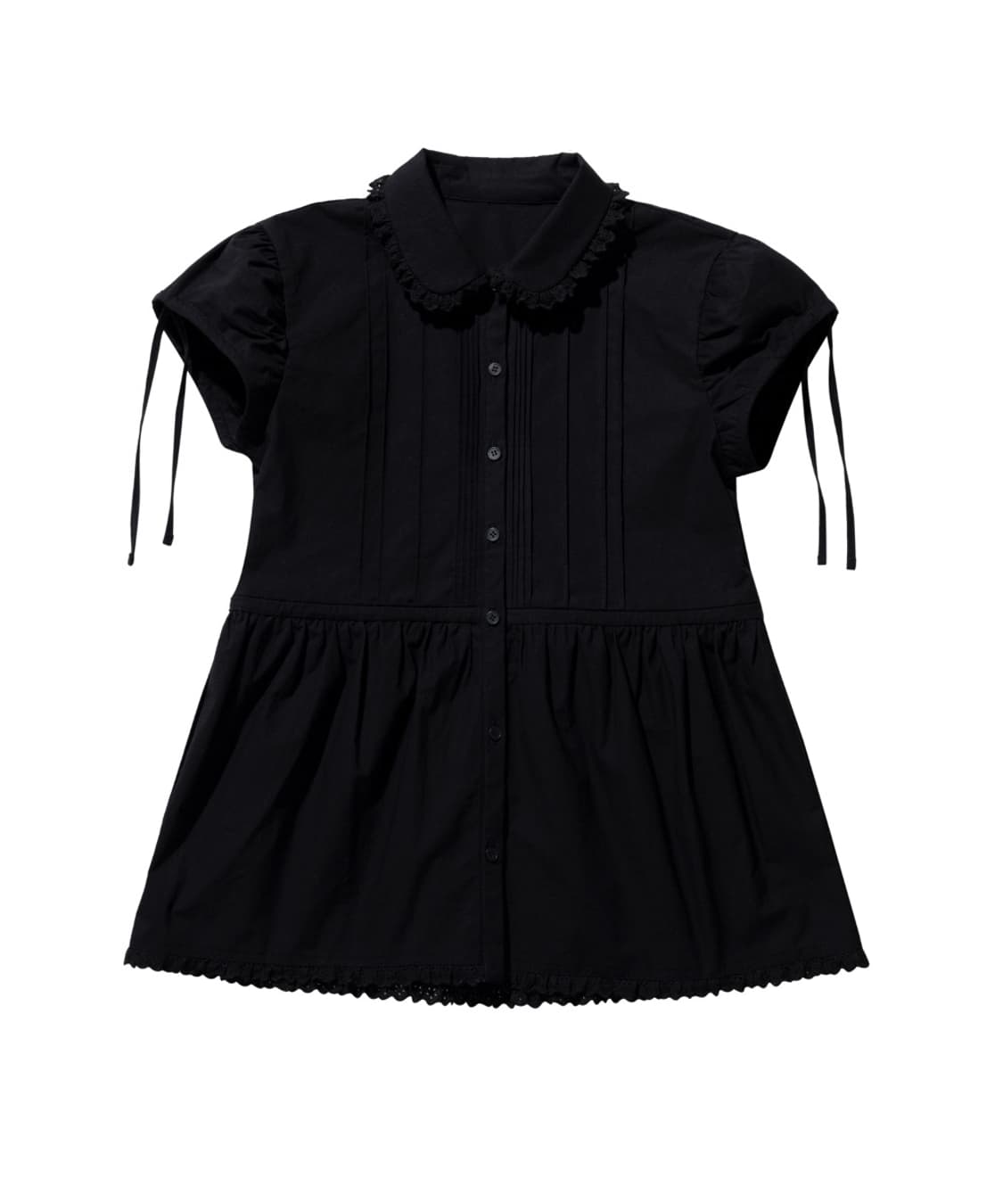 코이세이오 포차코 핀턱 셔츠 블랙 상품이미지1