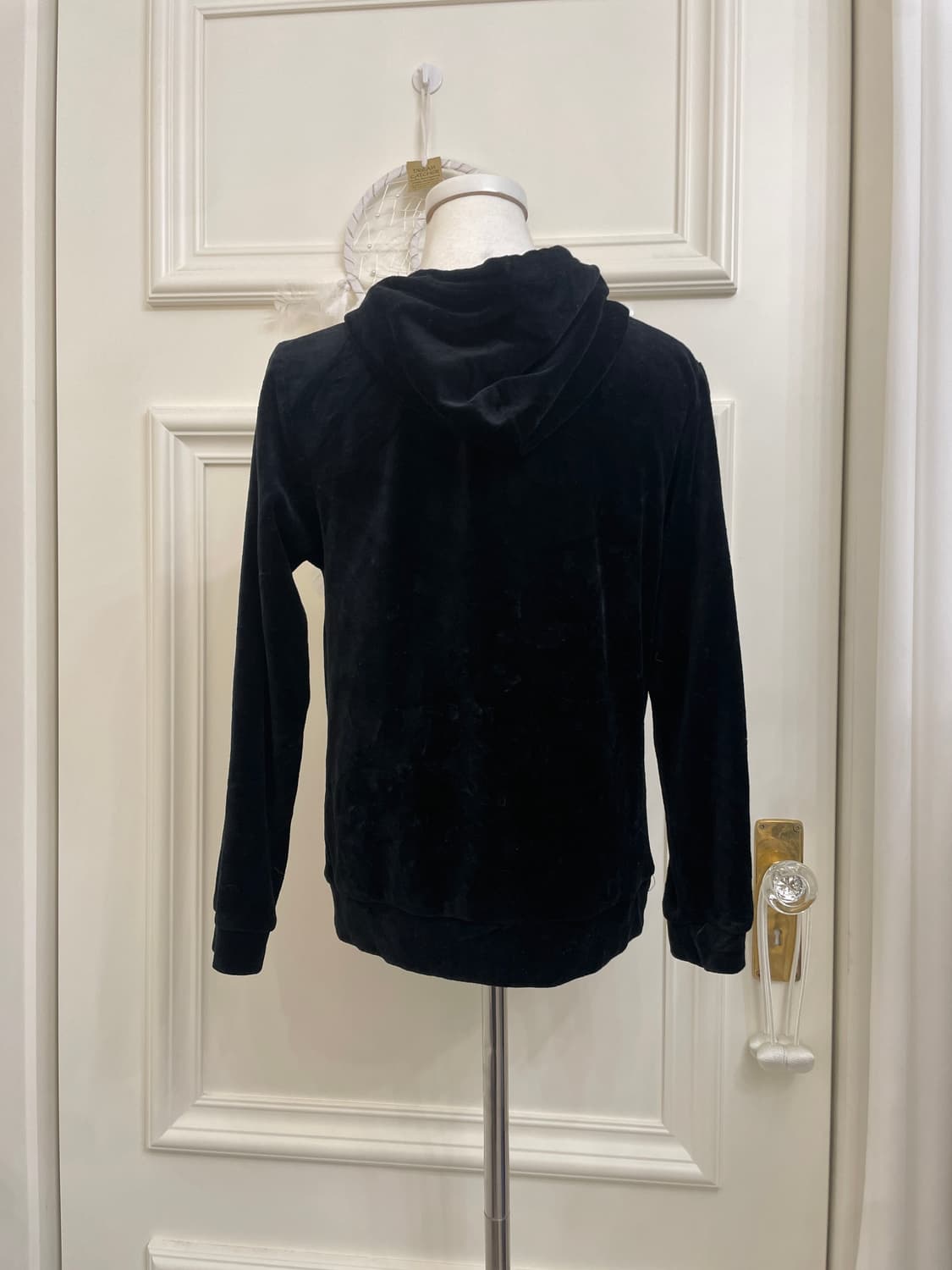 black velvet shirring hoodie lace zip-up 상품이미지3