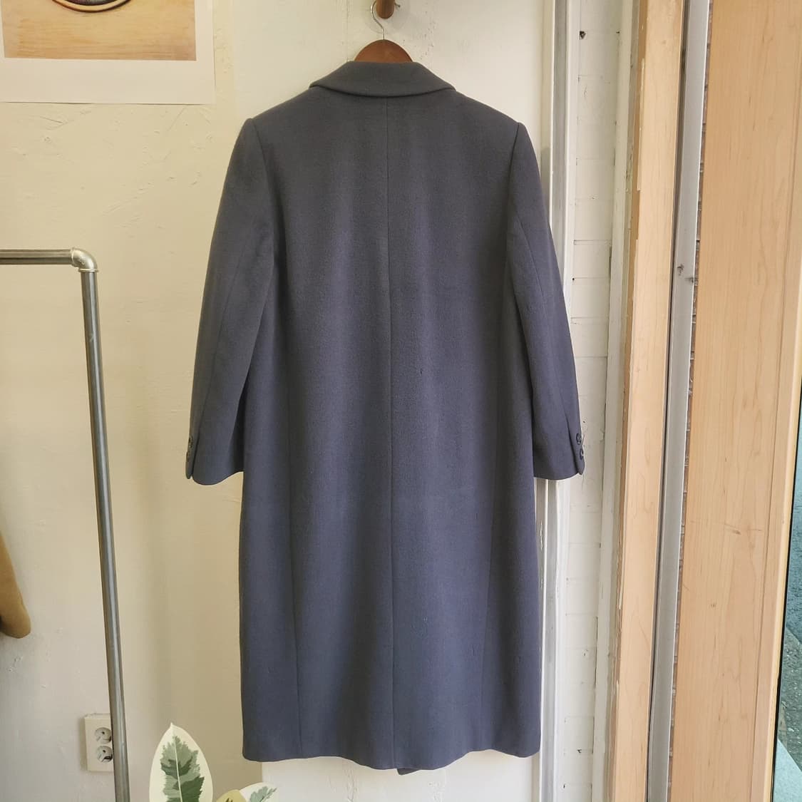 Roga 울캐시미어 차콜블루 여성 롱코트 상품이미지7