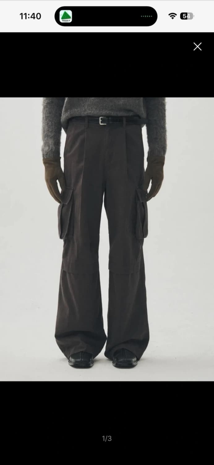 미나브 원턱 와이드 카고팬츠 [차콜] S 28 29 상품이미지2