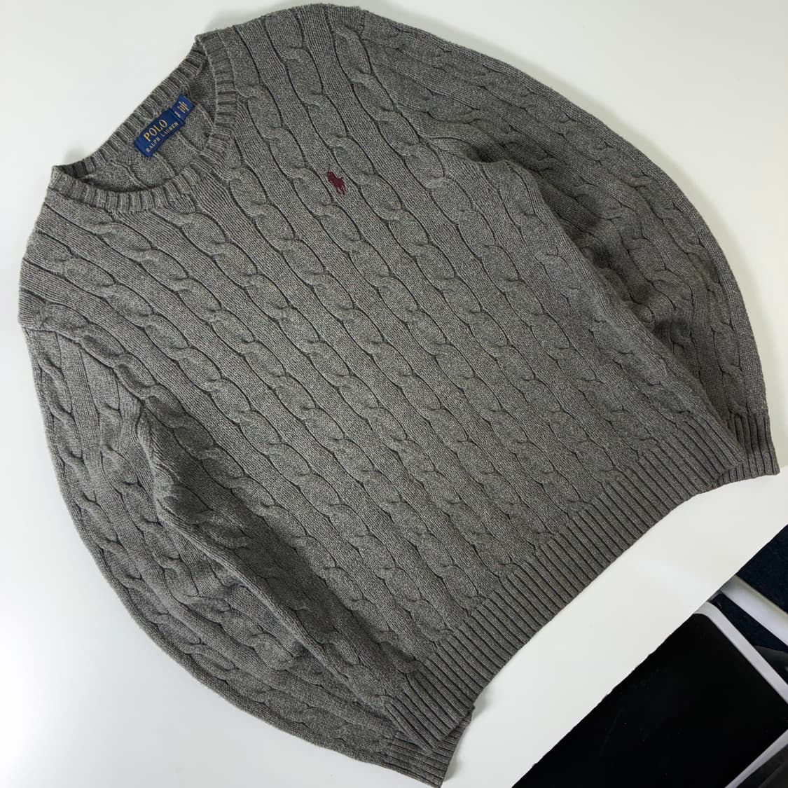 Polo 폴로 랄프로렌 신형 멜란지 그레이 케이블 니트 상품이미지2