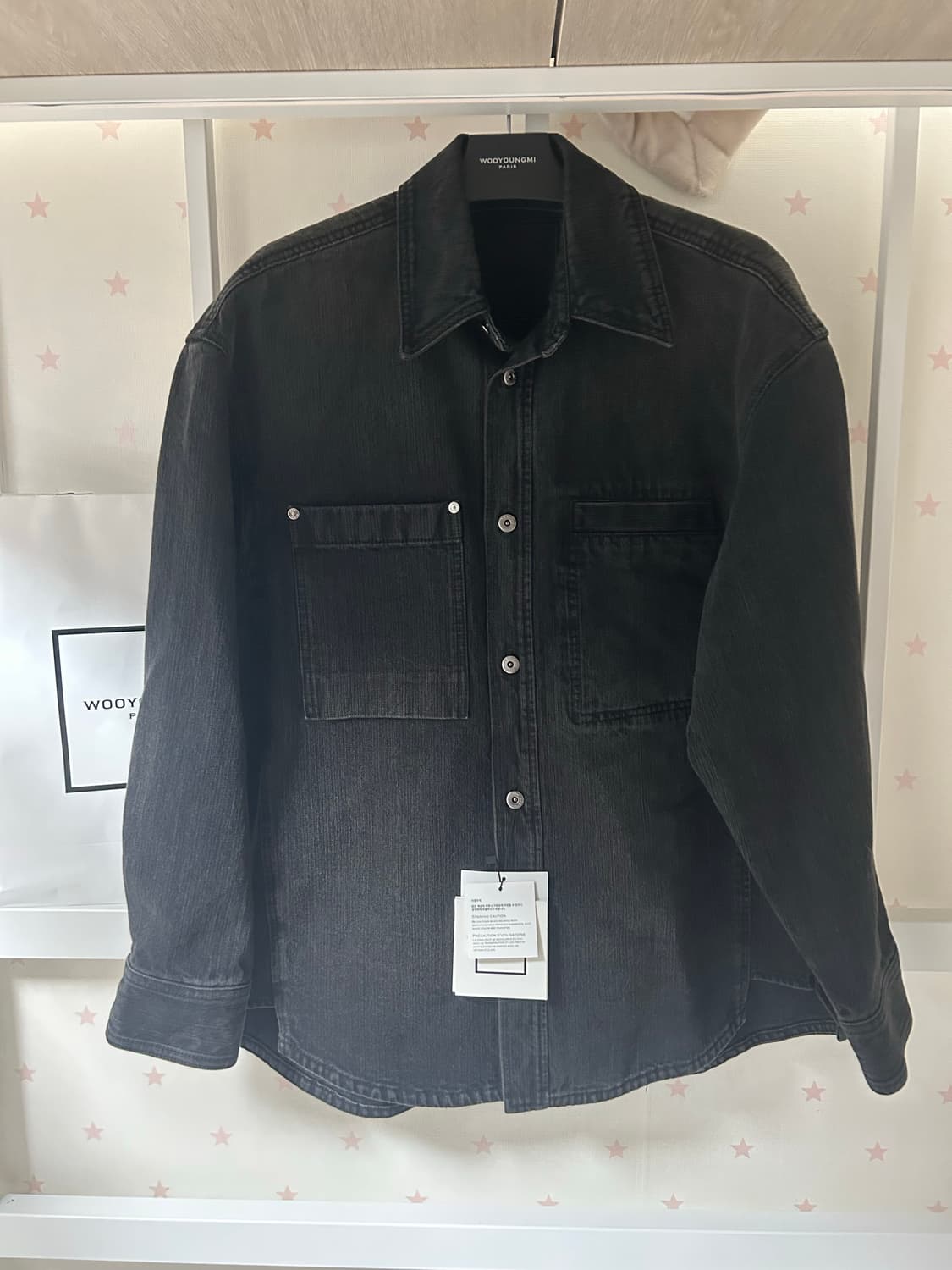 정품/새상품(풀구성)우영미 26SS 백로고 데님 셔츠 자켓 48 size 상품이미지3