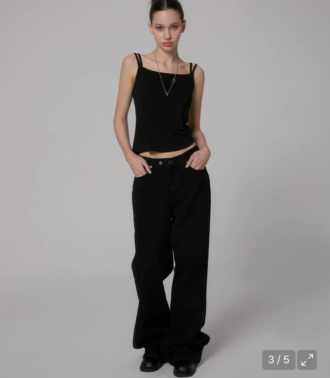 밀리언코르 유니섹스 와이드 데님 블랙 XL 상품이미지1