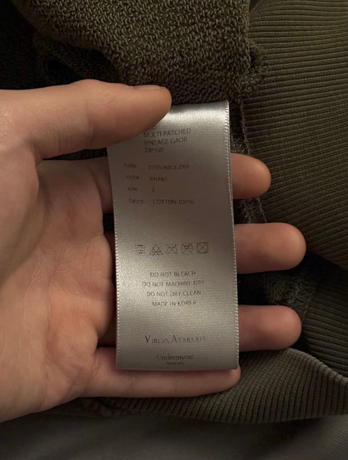 언더마이카 멀티패치 빈티지 가오어 집업 카키 상품이미지7