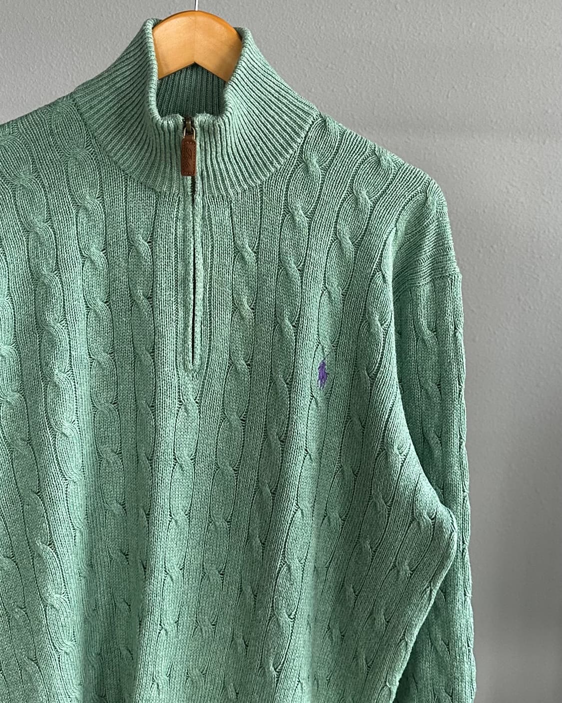 [XL]폴로 랄프로렌 하프집업 꽈배기 케이블 실크 니트 상품이미지4