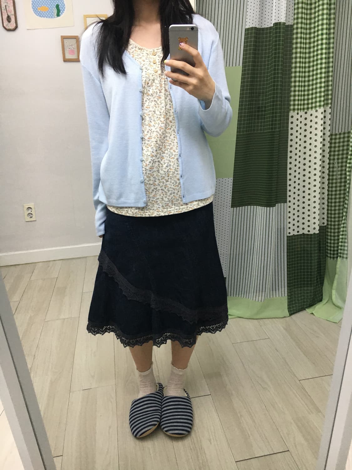 스카이블루 버튼 가디건 상품이미지3