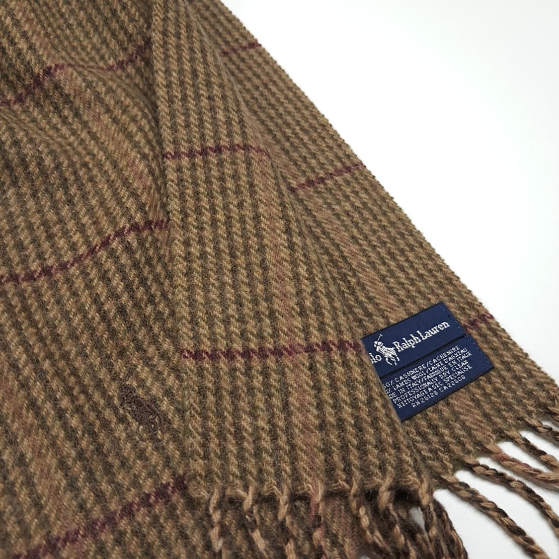 MX455 폴로 이태리판 캐시미어 포니자수 브라운 머플러 목도리 상품이미지6