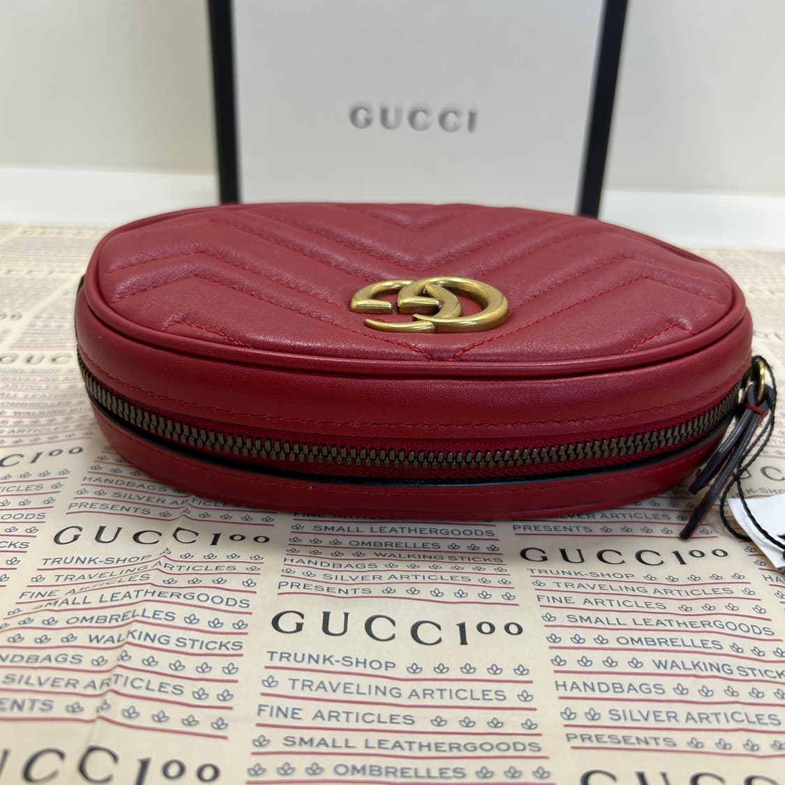 (새상품)구찌 마몽 마틀라세 벨트백 레드 상품이미지7