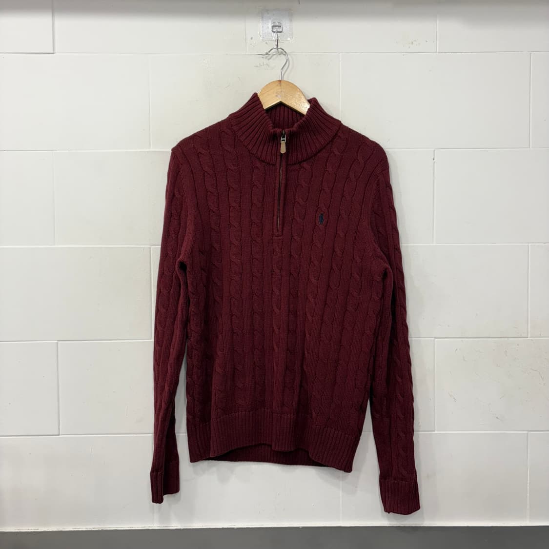 폴로 랄프로렌 반집업 꽈배기니트 상품이미지1