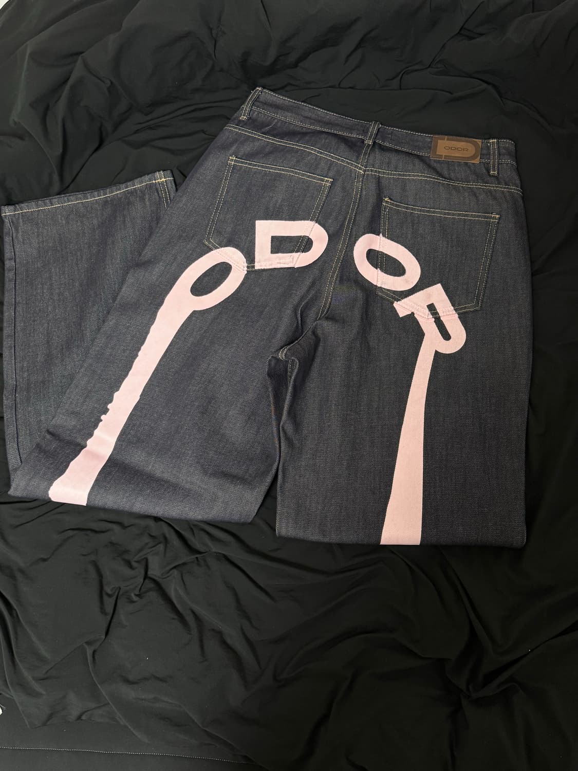 ODOR  Logo drop denim in pink 상품이미지4