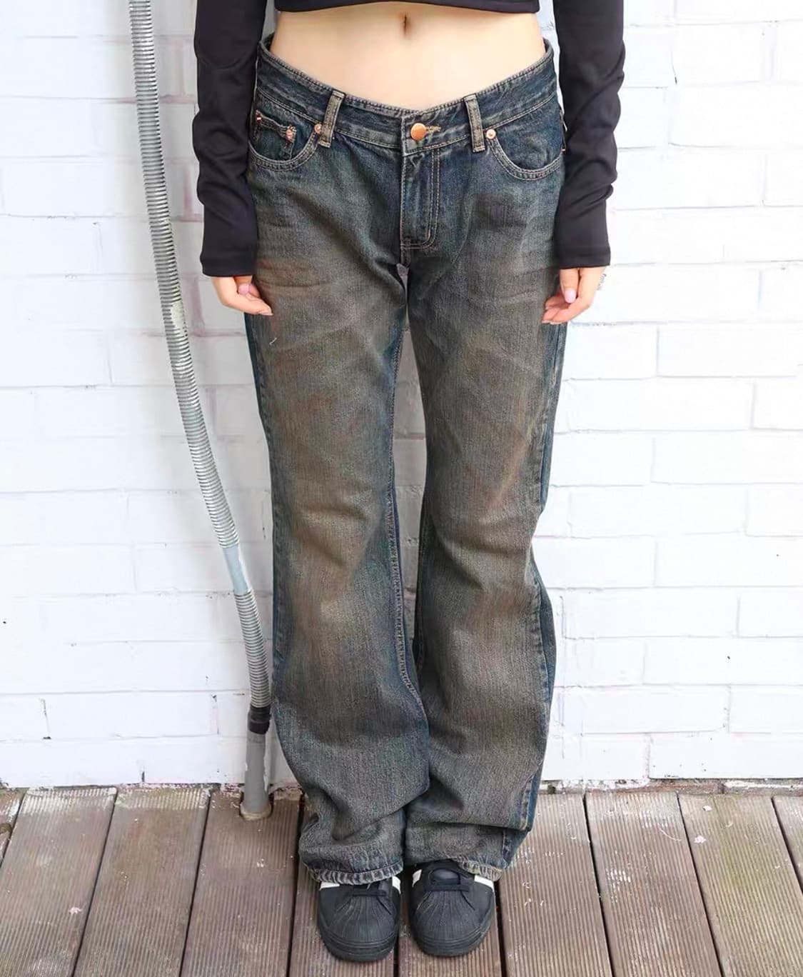 빈티지 워싱 부츠컷 팬츠 와이드 연청 중청 진청 상품이미지1