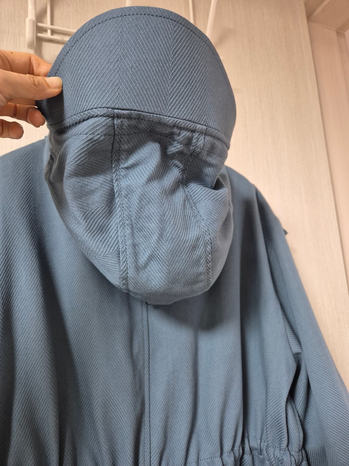 (21년) KUHO 구호 양가죽 배색 후드자켓 롱코트 후드자켓 55 상품이미지6