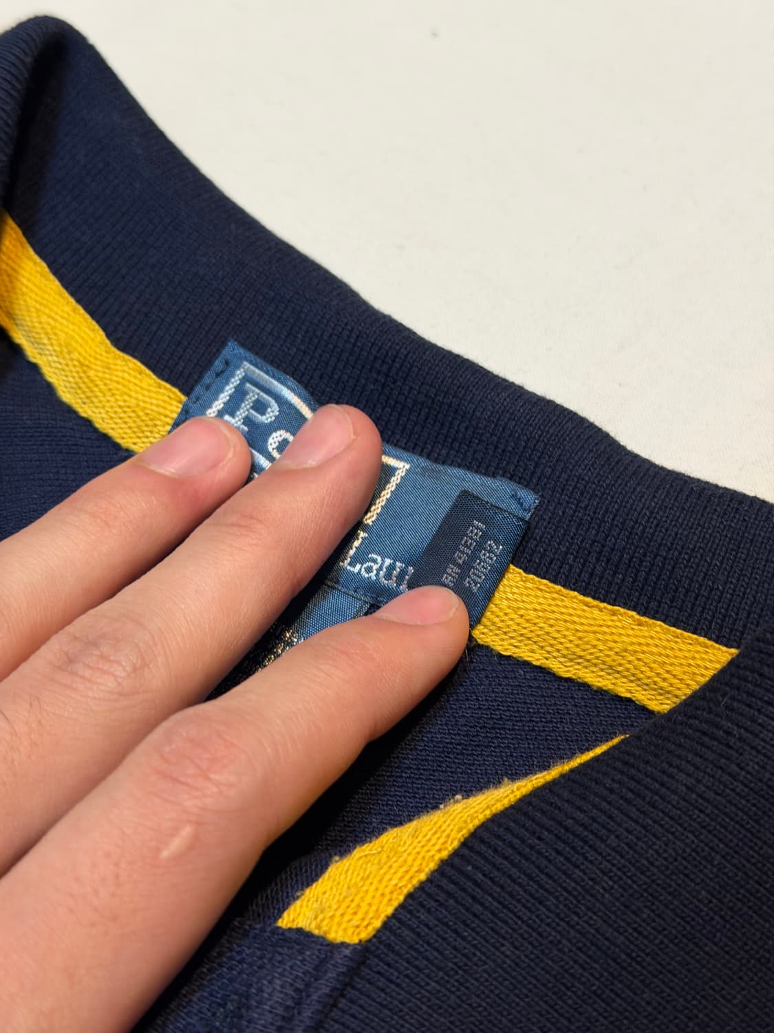 폴로 랄프로렌 빅포니 카라티 네이비 옐로우 상품이미지3