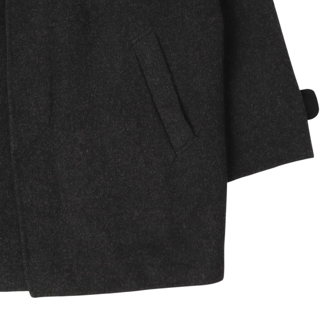 입생로랑 ysl로고 챠콜 울 하프 코트 상품이미지4