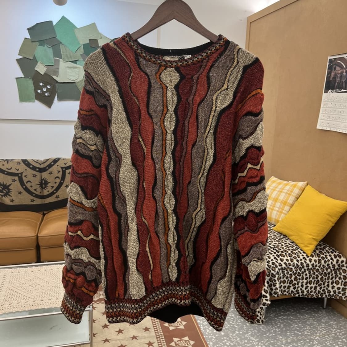 빈티지 쿠지맛 보헤미안 히피 그런지 뜨개 니트 M C10130 상품이미지3