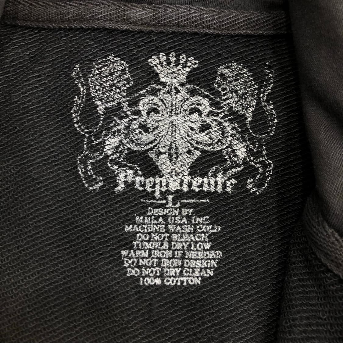 Prepotente 워싱 실버윙 스컬 그래픽 펑크 후드집업 상품이미지6