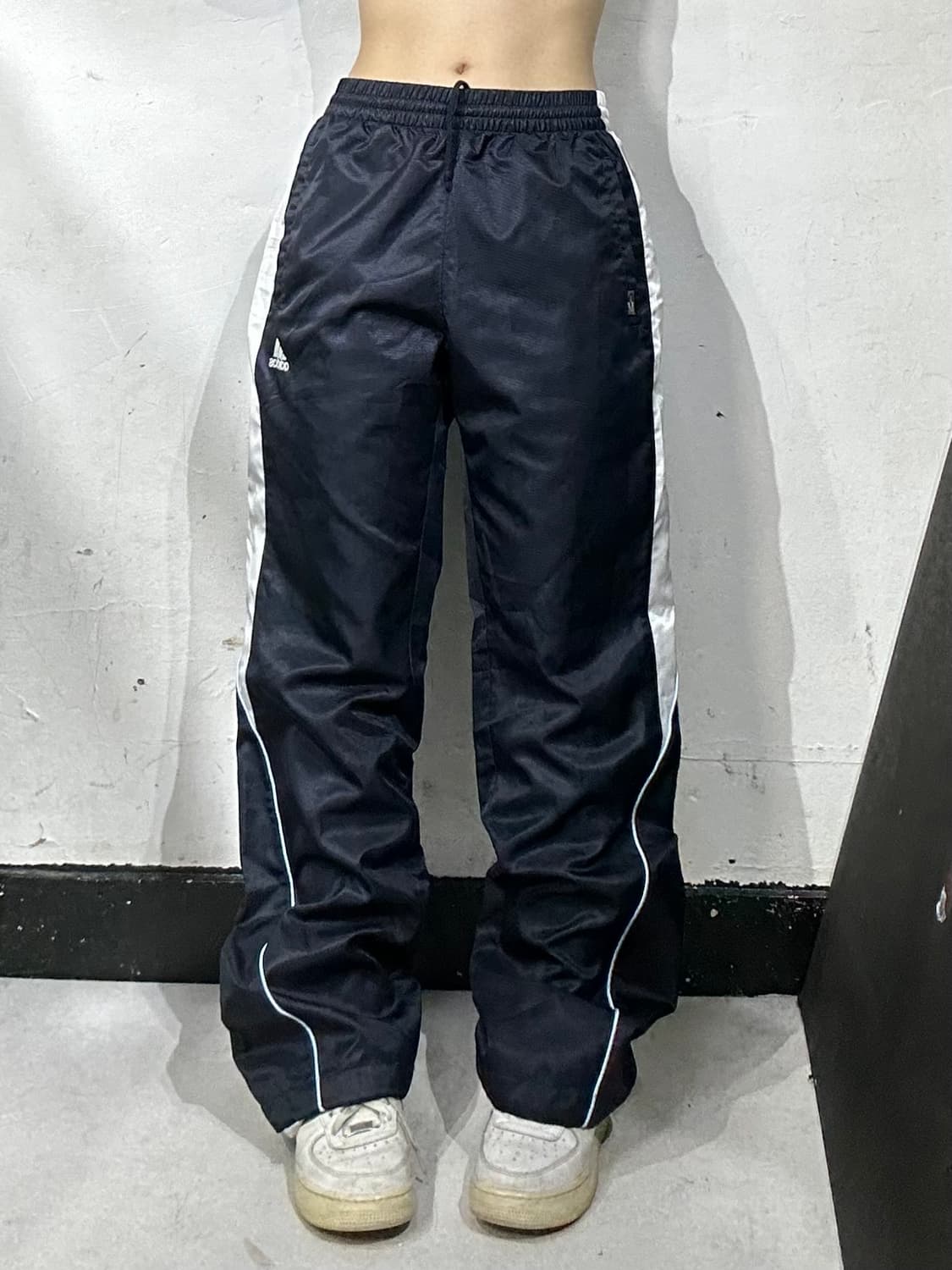  아디다스 네이비 화이트 사이드 라인 포인트 추리닝 바지 트랙 팬츠 L 상품이미지2