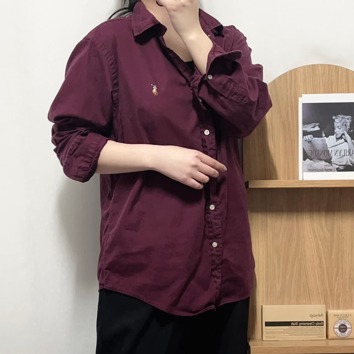 [정품] 폴로 버건디 / 멀티포니 셔츠 [ M ] 상품이미지3