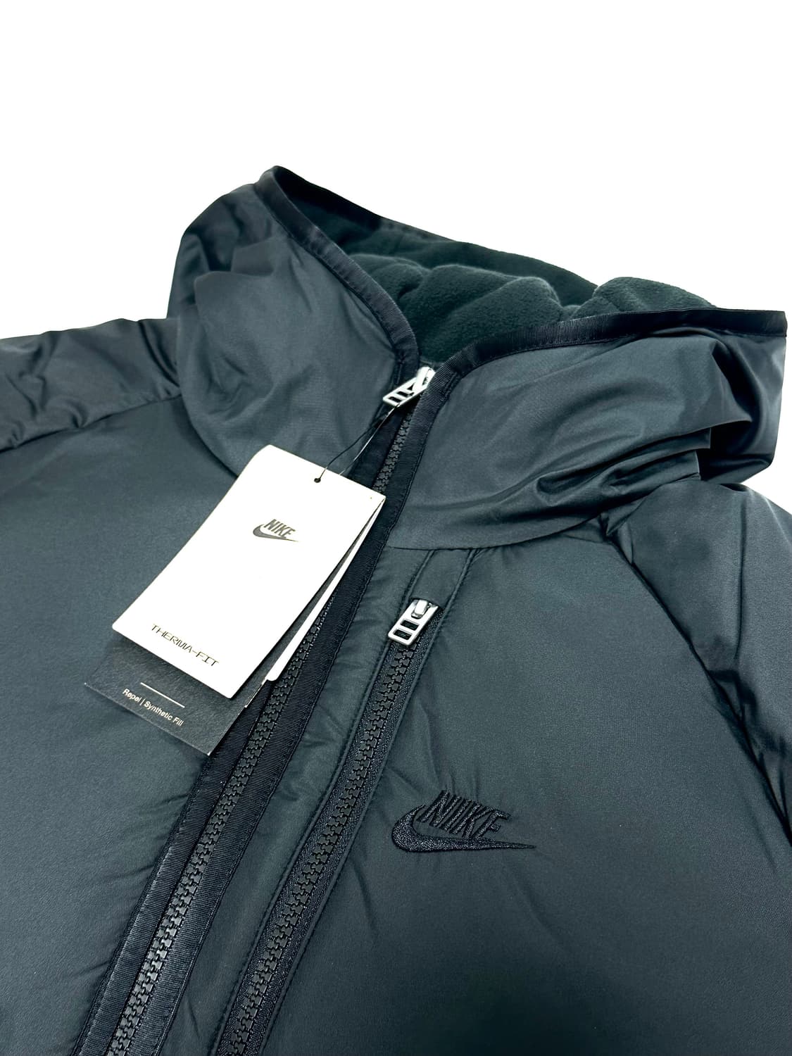 (L) 나이키 리펠 레가시 후드 기모 경량 패딩 자켓 블랙 새제품 상품이미지2