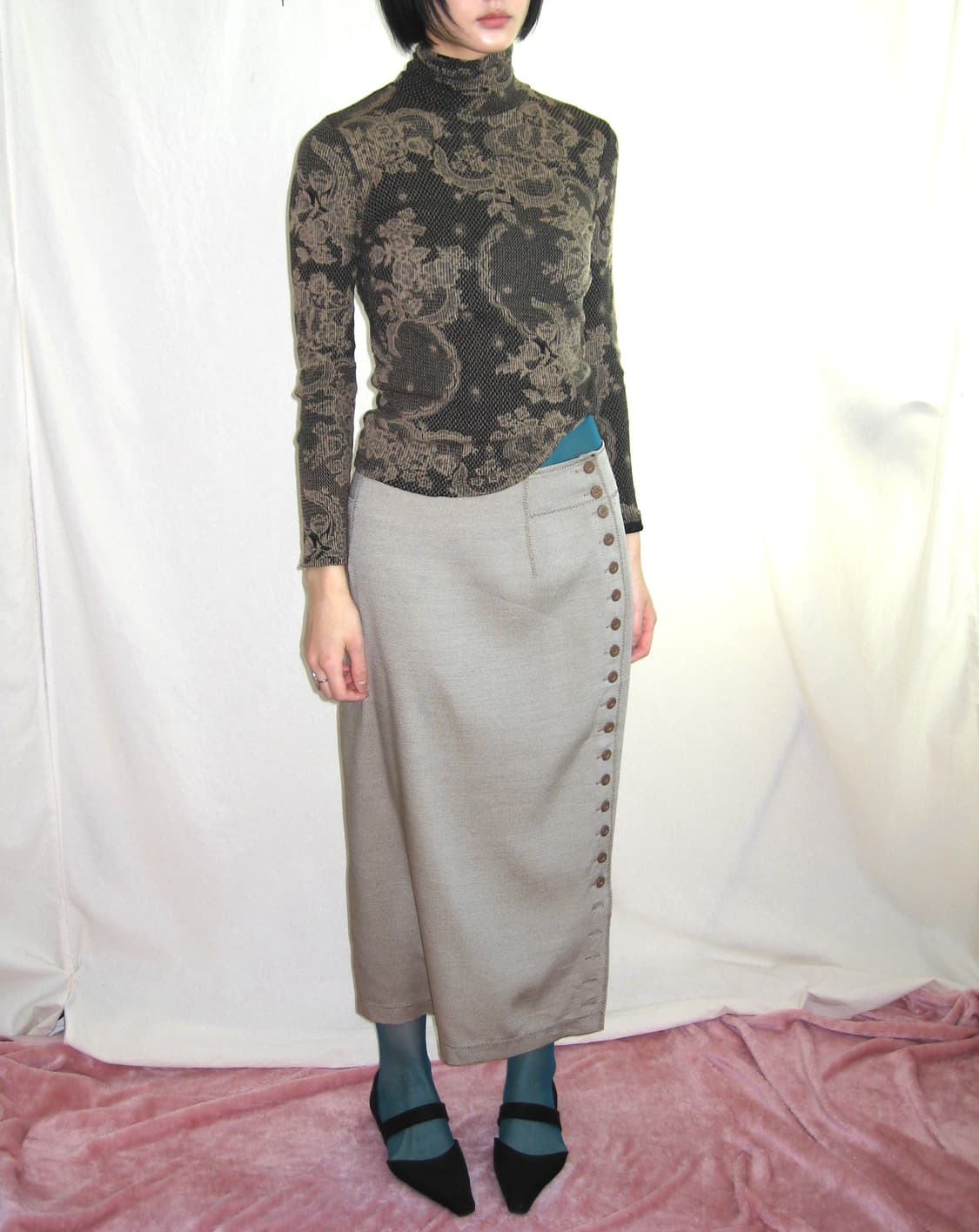 GK 伊太利屋(이타리야) 버튼 롱 스커트 상품이미지2