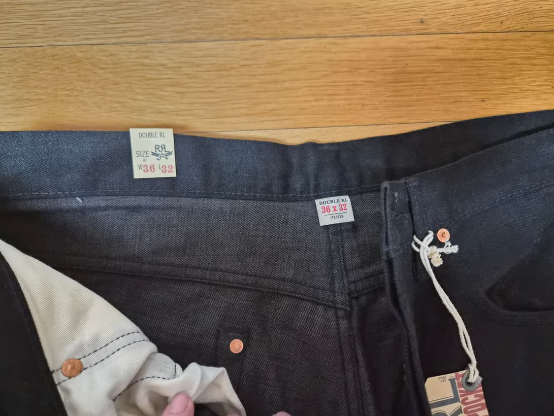 Rrl 빈티지 파이브 포켓 블랙온블랙 36/32 상품이미지3