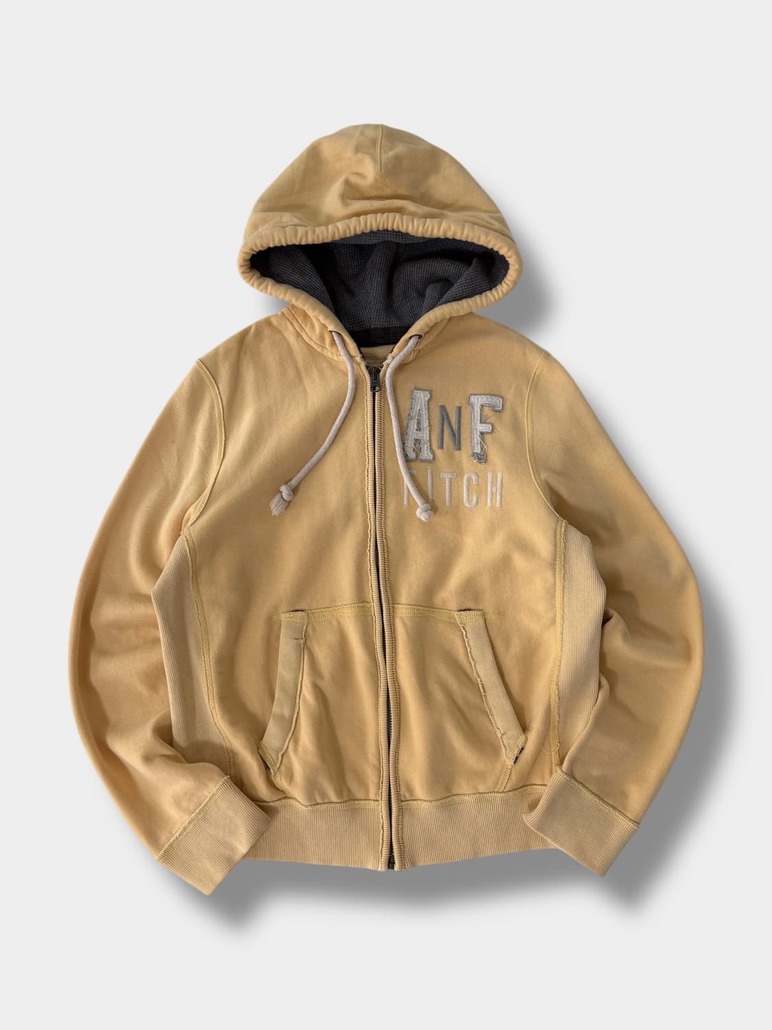 아베크롬비 00‘s 오버사이즈 빈티지옐로우 해비웨이트 후드집업 상품이미지1