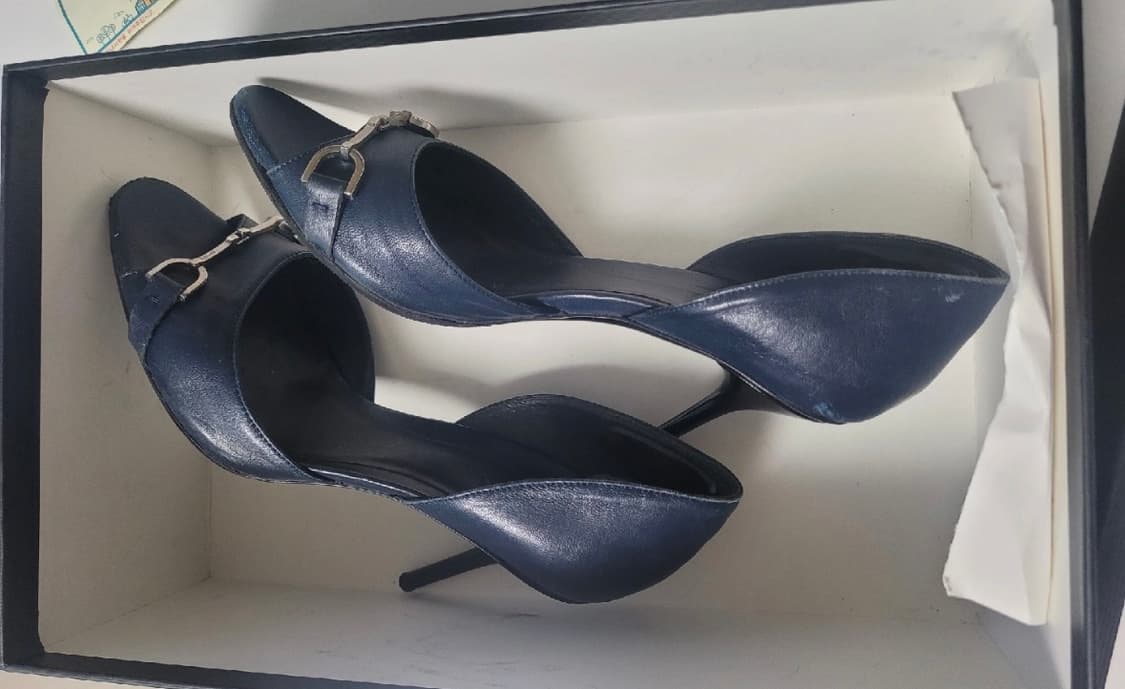 구찌 네이비 홀스빗 펌프스 힐 상품이미지3