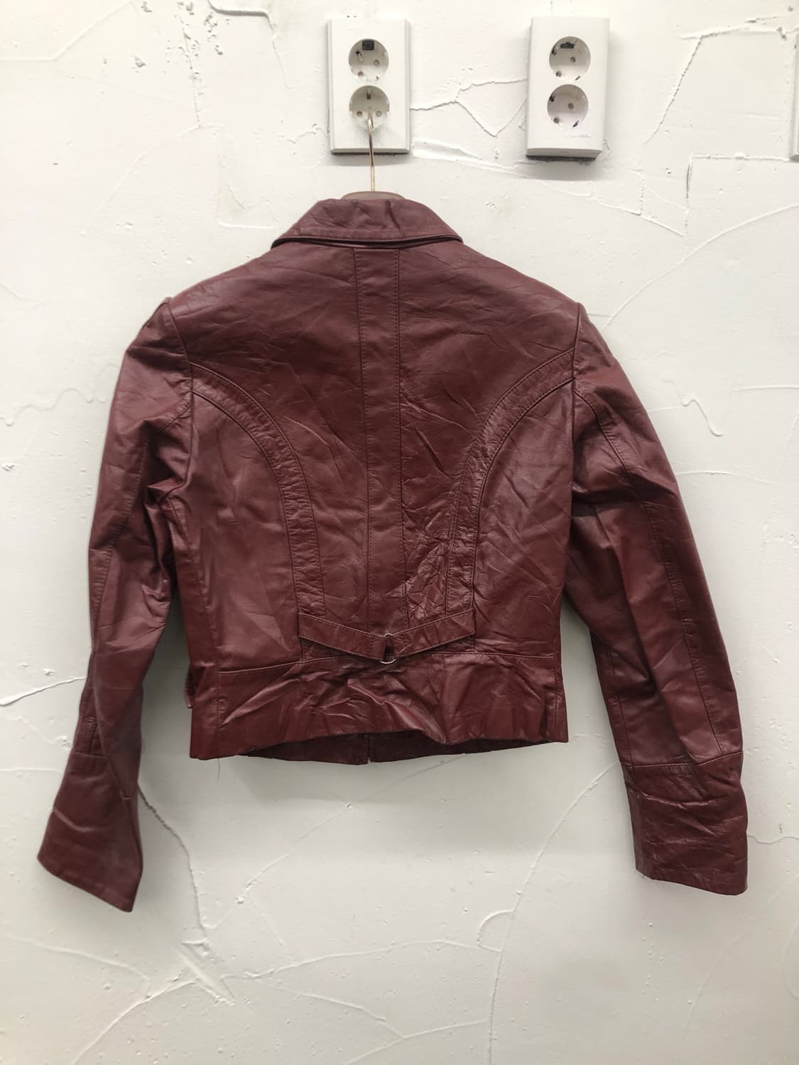 90s 윌슨 레더 버건디 소가죽 자켓 상품이미지2