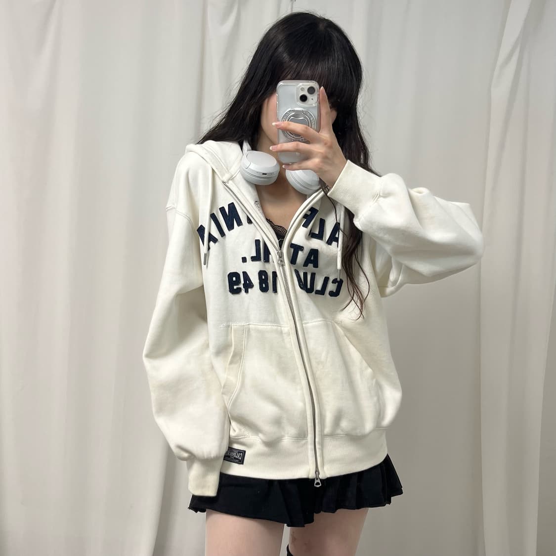 Who.A.U white 2way hood zip-up 상품이미지2