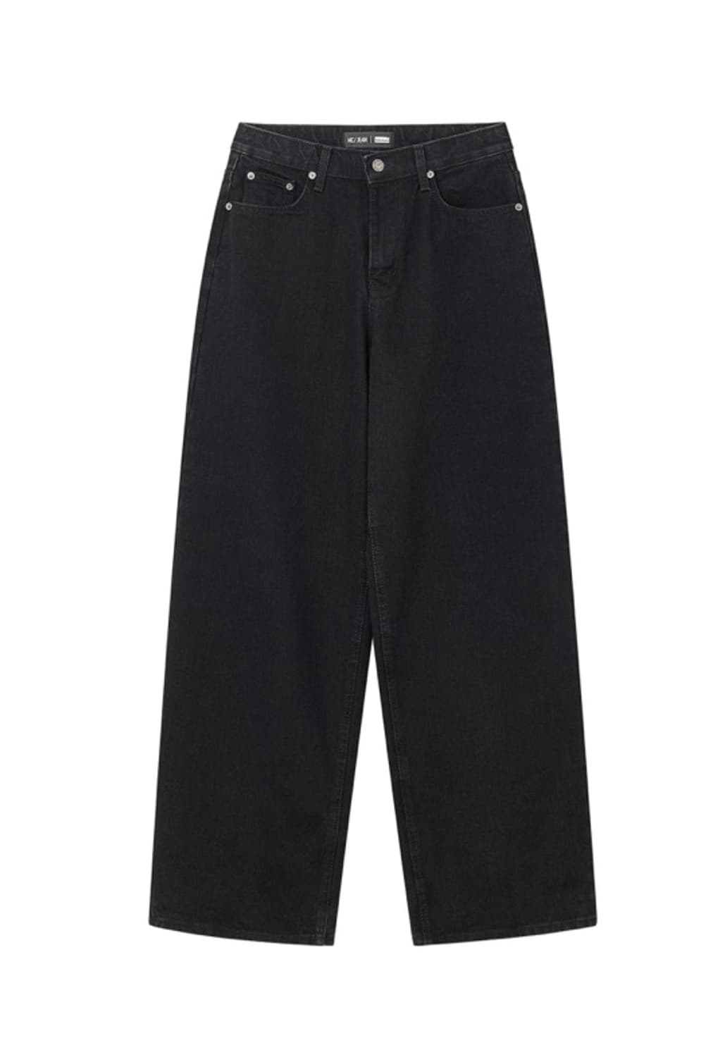 밀리언코르9445- 클래식 블랙 와이드 데님팬츠 상품이미지2