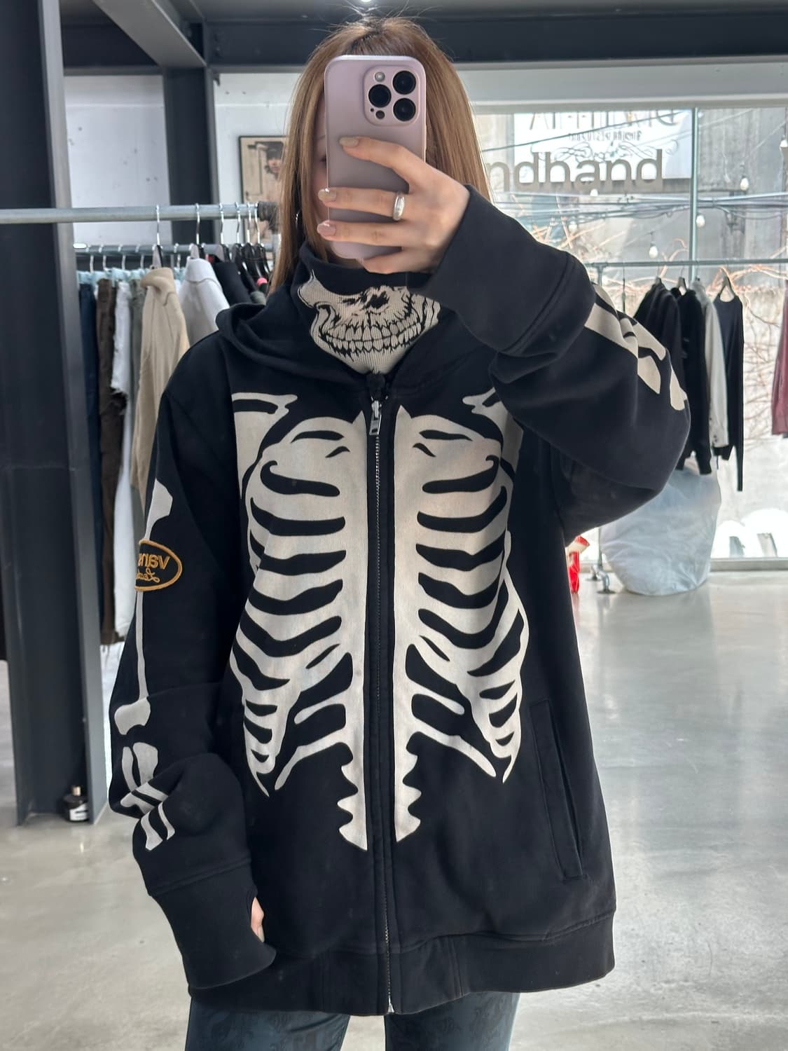 벤슨 본 스켈레톤 넥핸드워머 후드집업 상품이미지1