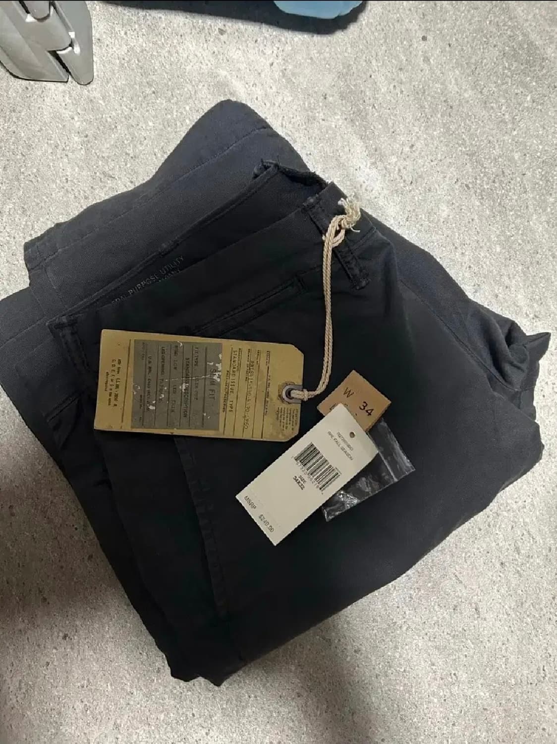 [34x32]더블알엘 rrl　 오피서 가먼트다잉 치노 팬츠 블랙 상품이미지1