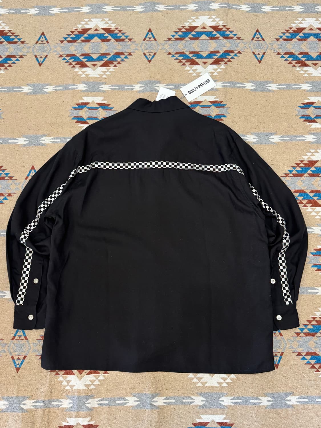 [L] 와코마리아 50‘s 오픈카라 셔츠 블랙  상품이미지4